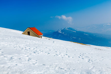 A single house in Swiss's Ski Resortの写真素材