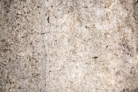 Aged concrete wall with scratches, black points and plaster. Background and wallpaper picture with copy space. Mold and mildew protection concept. Old building part.の写真素材