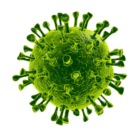 2019 nCov-Corona virus cell outbreak and coronaviruses influenza red background concept dangerous...
