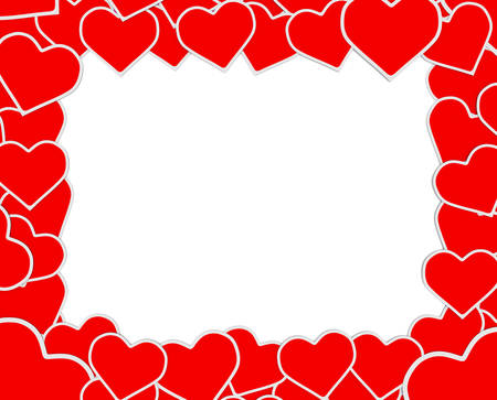 The original red and white frame of hearts valentineの写真素材