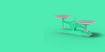 Green libra on a green background. Abstract image. Concept business. 3D render.の写真素材