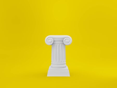 Abstract podium column on the background. The victory pedestal is a minimalist concept. 3D rendering.の写真素材
