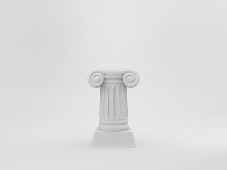 Abstract podium column on the background. The victory pedestal is a minimalist concept. 3D rendering.の写真素材