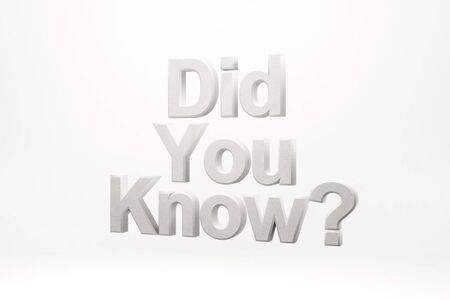 Did you know? on a white background. 3d rendering.の写真素材