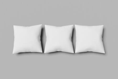 White square mocap pillow on a gray background. 3D rendering.の写真素材
