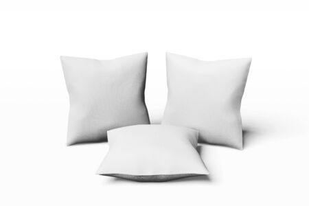 White square mocap pillow on a white background. 3D rendering.の写真素材