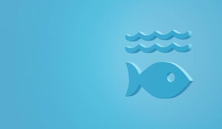 Sustainable Development Goals Life Below Water icon. 3D renderingの写真素材