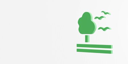 Sustainable Development Goals Life on Land icon. 3D renderingの写真素材