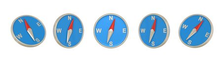 3D rendering set nautical compass minimalism in cartoon style. Template for design isolated on a white background.の写真素材