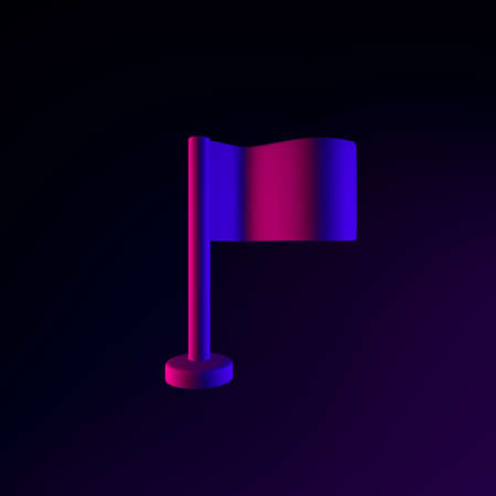 Table flag neon icon. 3d rendering interface ui ux element. Dark glowing symbolの写真素材