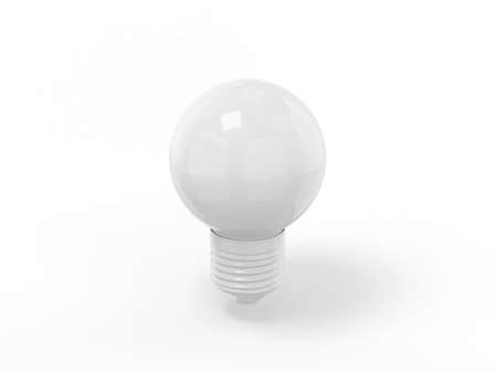 White single color lamp on a white monochrome background. minimalistic design object. 3d rendering icon ui ux interface element.の写真素材
