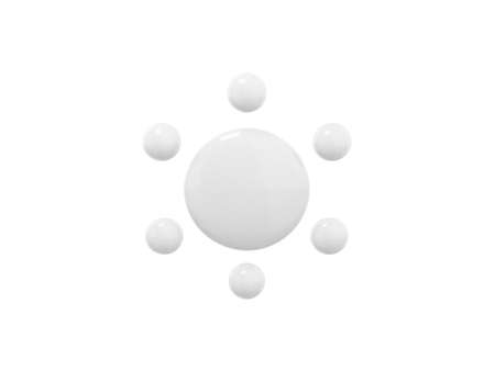 White mono color cartoon sun on a white solid background. minimalistic design object. 3d rendering icon ui ux interface elementの写真素材