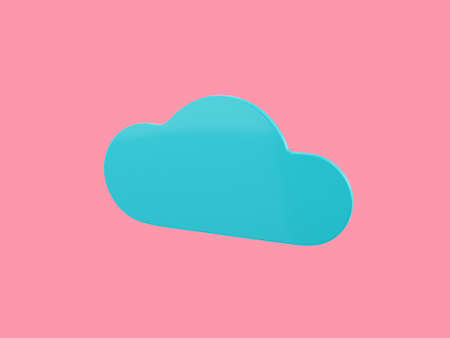 Blue mono color cloud half view on pink solid background. minimalistic design object. 3d rendering icon ui ux interface elementの写真素材