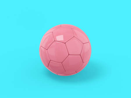 Pink single color football on a blue monochrome background. minimalistic design object. 3d rendering icon ui ux interface elementの写真素材