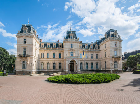 Lviv, Ukraine - September 1, 2023: Potocki Palace. Lavish, French-style 19th-century palace with period furnishings & a museum of European art.のeditorial素材
