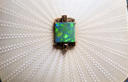 opal on enamel cigarette case