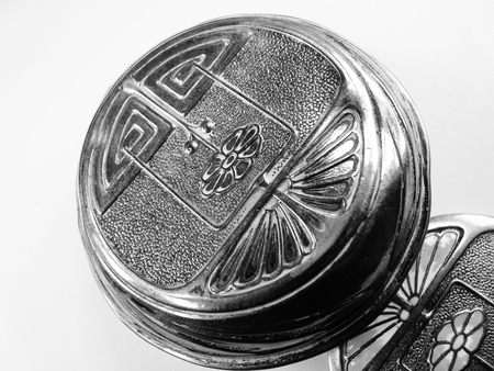 art nouveau french enamel powder compactの写真素材