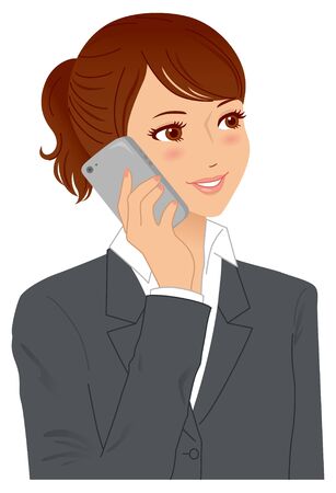 Smart phone womenの写真素材