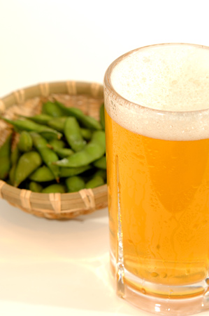 Beers and Edamameの写真素材