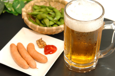 Beer and light snacksの写真素材