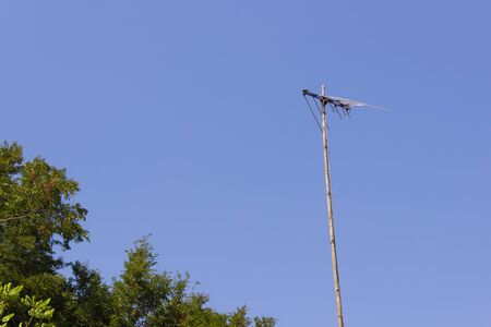 TV-antenna and Blue Sky ,TV-antenna with clipping path の写真素材