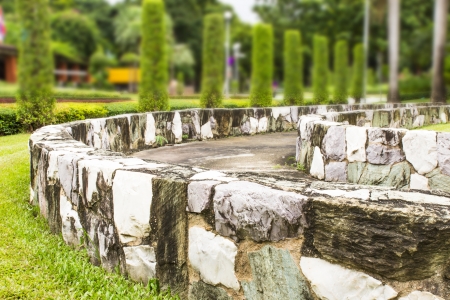 Retaining wall  in garden の写真素材