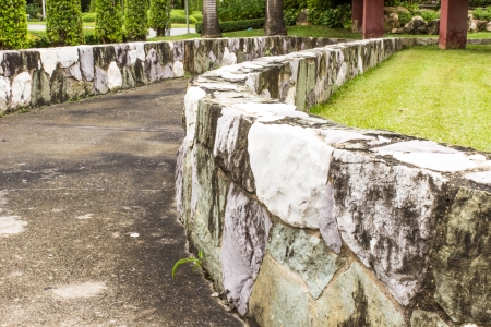 Retaining wall  in garden の写真素材