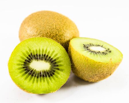 kiwi Fruit isolated on the white backgroundの写真素材