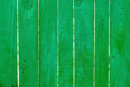 Wooden fence of green colorの写真素材
