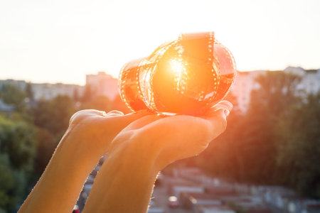 Coil of film. Time concept - yesterday, past, long agoの写真素材