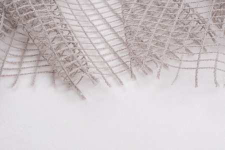 Fabric mesh is white, texture, background, pattern.の写真素材