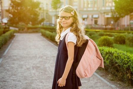 Outdoors Portrait of a young pretty studentの写真素材