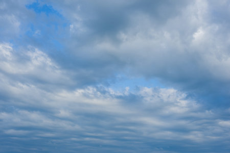 White clouds against the blue sky, beautiful blue sky with clouds background.の写真素材