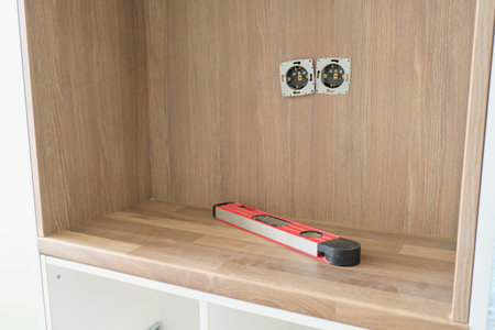 Repair and installation of furniture, electrical outlet, nobody.の写真素材