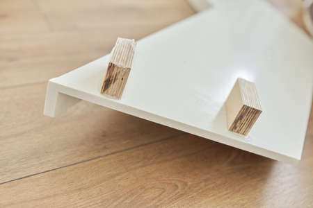 Artificial stone window sill, installation, technological process. Repair, construction of a house, apartment. Close up details, nobodyの写真素材