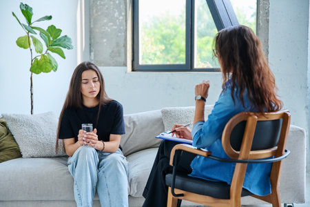 Professional psychological help for a teenager girlの写真素材