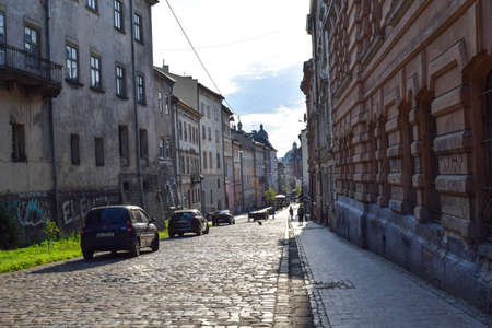 Lviv, Ukraine - July 26, 2019. Lviv central street view.のeditorial素材
