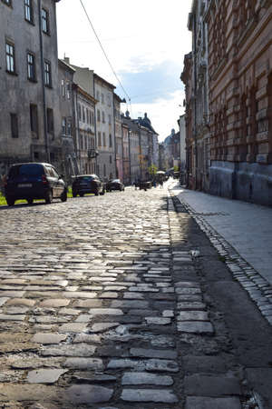 Lviv, Ukraine - July 26, 2019. Lviv central street view.のeditorial素材