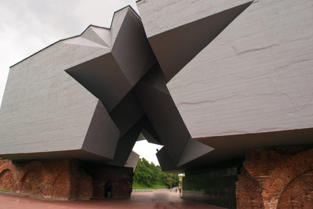 Enterance to the memorial complex Brest Fortress. Brest, Belarus - August 1,2020.