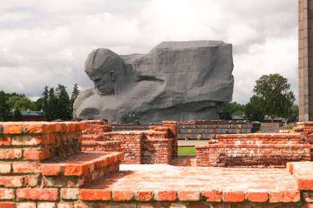War monument to the brave. The memorial complex Brest Fortress. Brest, Belarus - August 1,2020.のeditorial素材