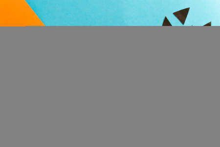 Step by step instruction how to make origami paper pumpkin A Jack O Lantern. Simple diy kids childrens concept.の写真素材