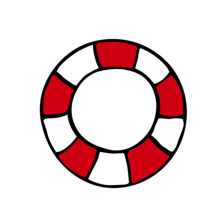 marine red lifebuoy water safety stock vector illustration isolated on white backgroundのイラスト素材