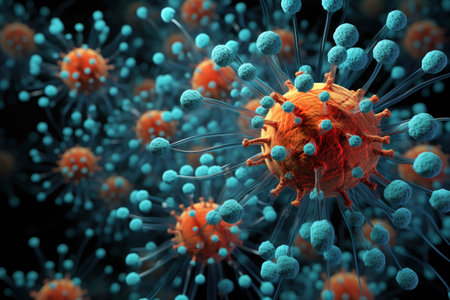 Microbacterium and therapeutic bacteria organisms. abstract biological illustration backgroundの素材
