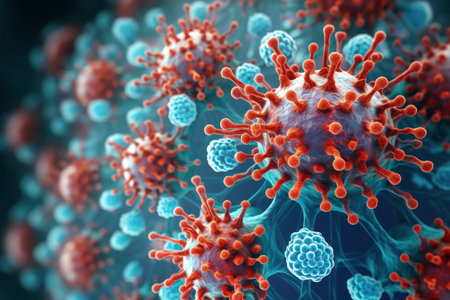 Microbacterium and therapeutic bacteria organisms. abstract biological illustration backgroundの素材