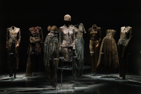 Italy, Milan - 04 December, 2022: Armani Silos, the fashion art space in Milan dedicated to the Armani style. Permanent exhibition space with luxury dresses and costumesのeditorial素材