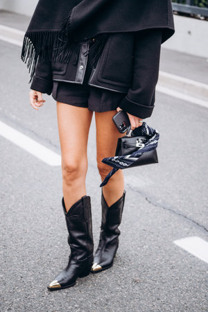 Paris, France - October, 3, 2021: woman wears handbag Hermes Kelly, street style detailsのeditorial素材