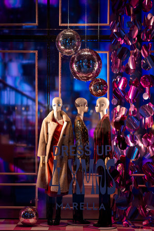 Milan, Italy - November, 12, 2023: Facade of fashion womens clothing store Marellaのeditorial素材