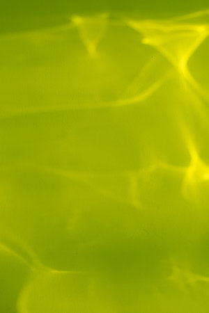 Green light shadow overlay background. Underwater effect image mockup, light shadow overlay background, caustic, reflection backdrop, refraction pattern, blurred ripple water surface compositionの写真素材