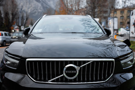 Milan, Italy - August 31, 2022: Volvo XC40, compact Sport Utility Vehicle SUV by Volvo Cars. The Volvo Group was founded in 1927, it is a Swedish luxury automobile marqueのeditorial素材
