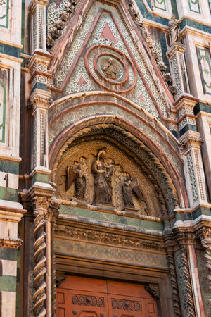 Florence, Italy - August 30, 2022: View of fragment of the Cathedral Santa Maria del Fiore in Florence, Italyのeditorial素材